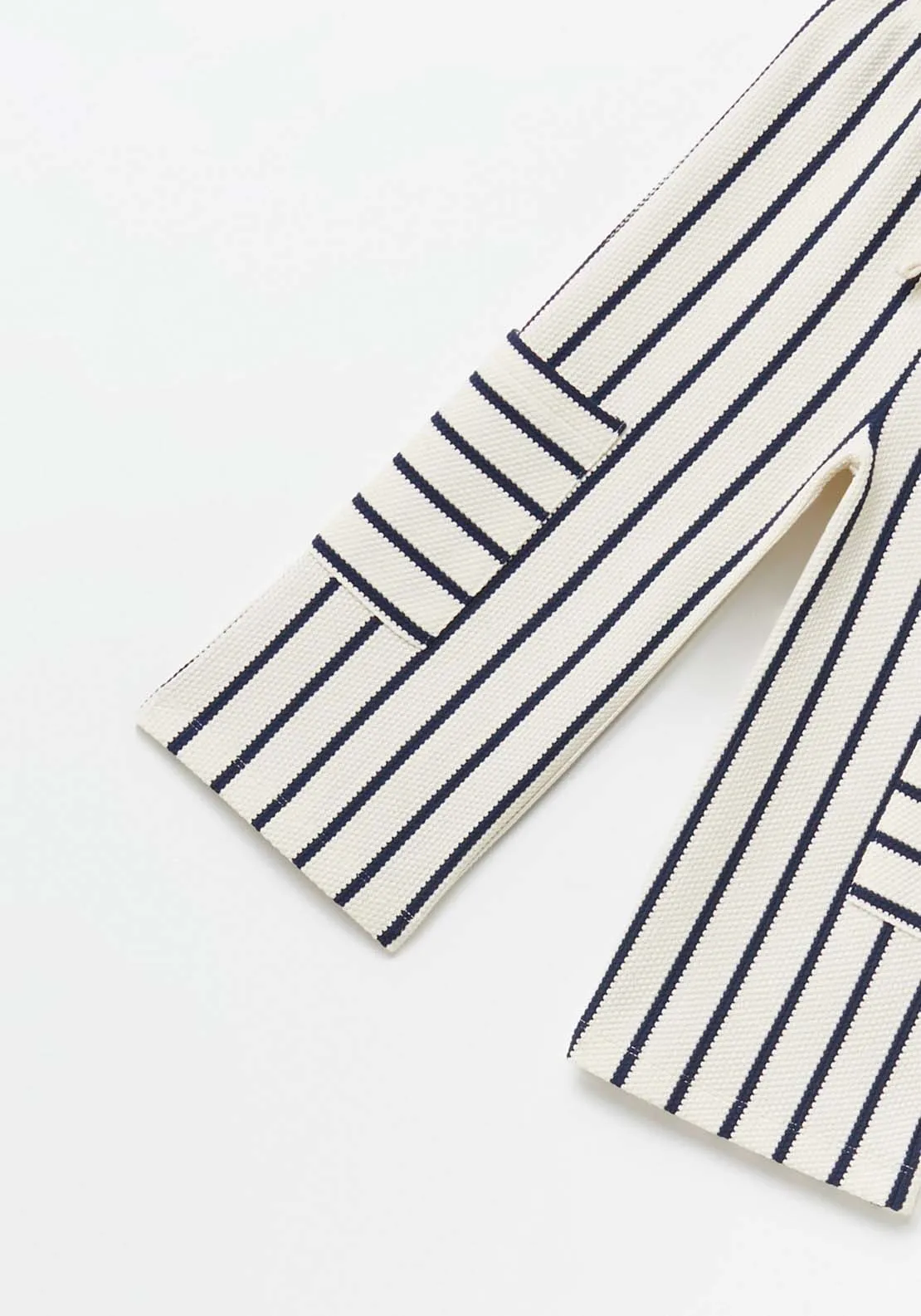 Stripe Trousers With Pockets - White