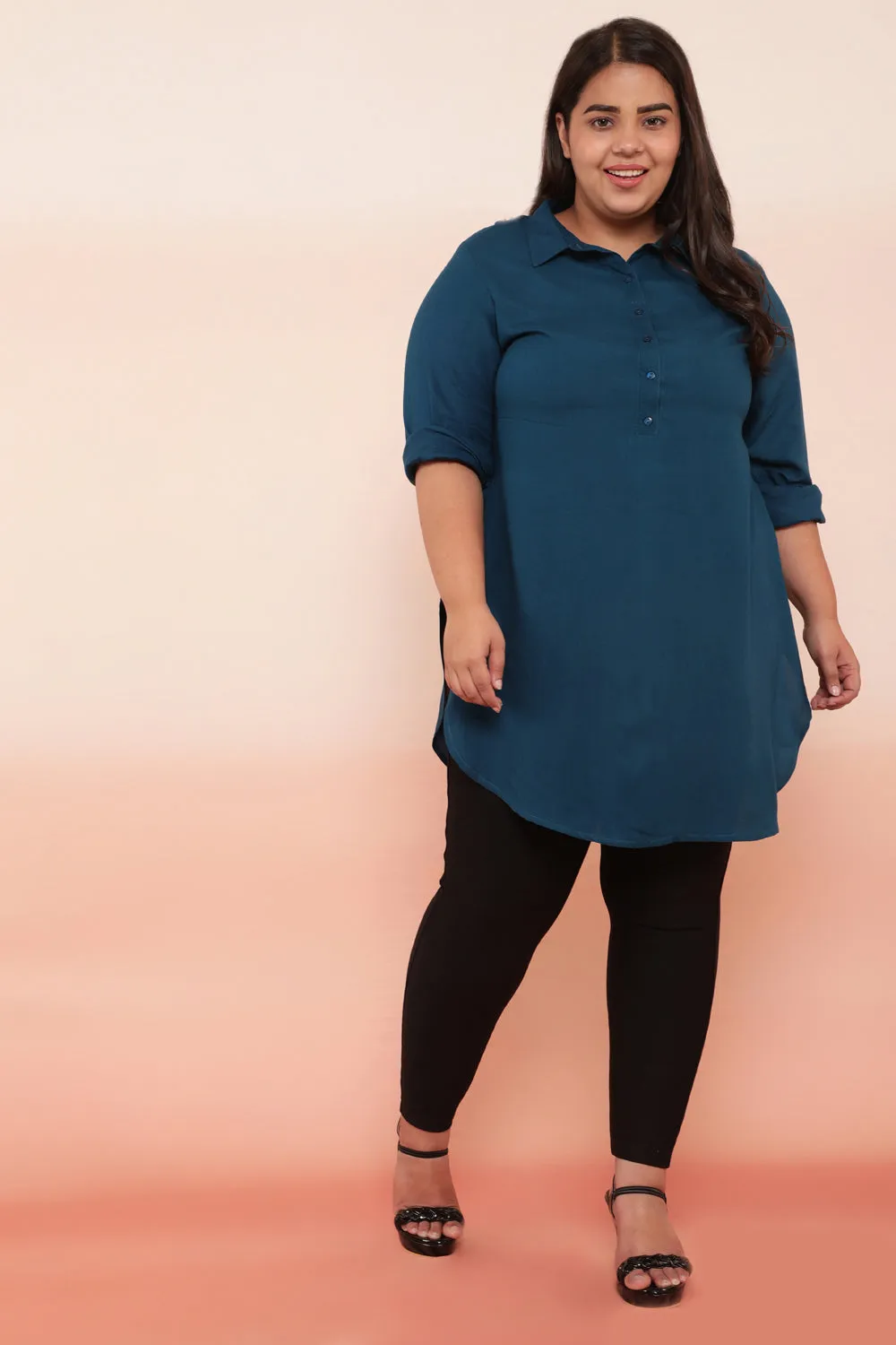 Teal Longline Shirt