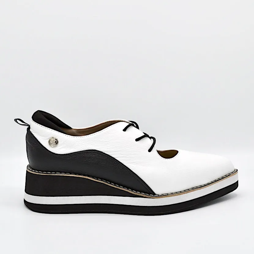 TEMPO OXFORD - WHITE/BLACK LEATHER