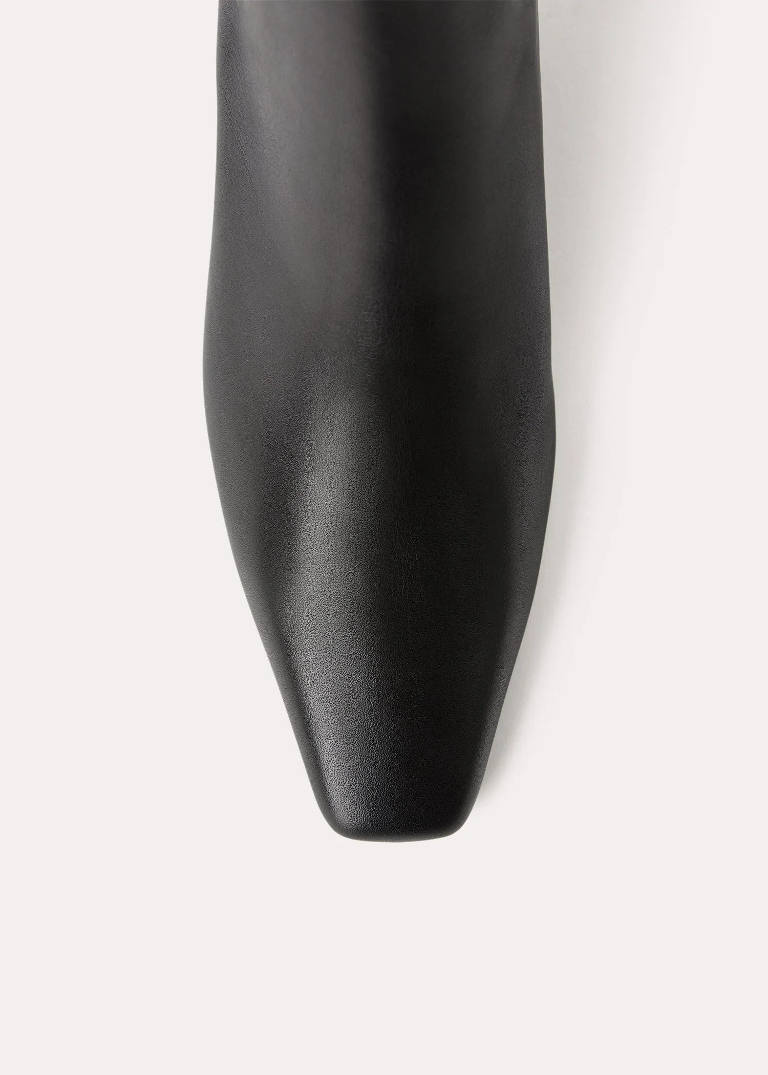 The Mid Heel Leather Boot black