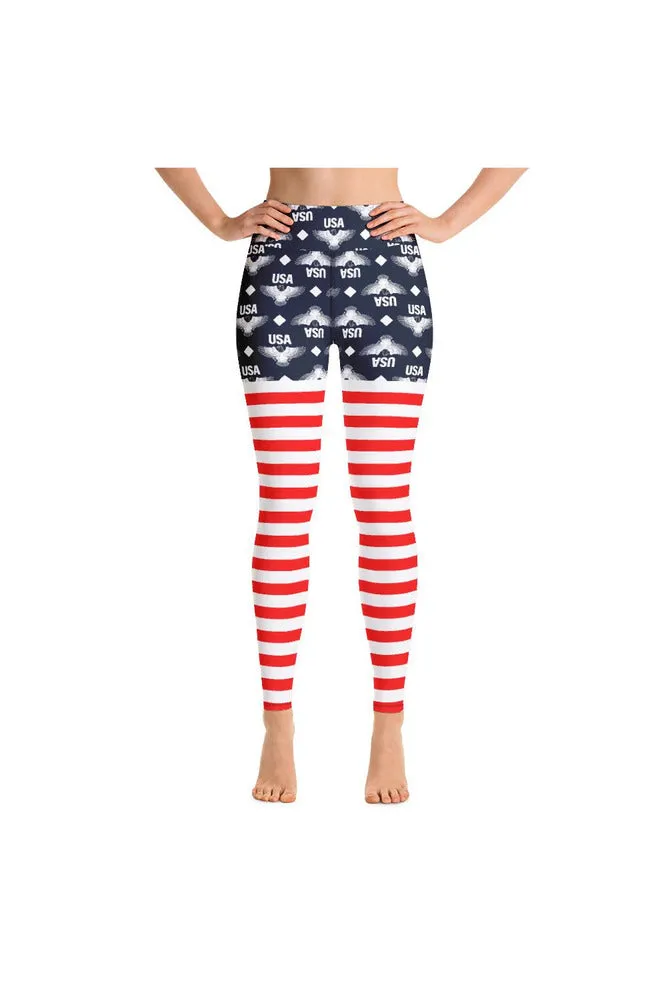 USA Eagle Stripes Yoga Leggings