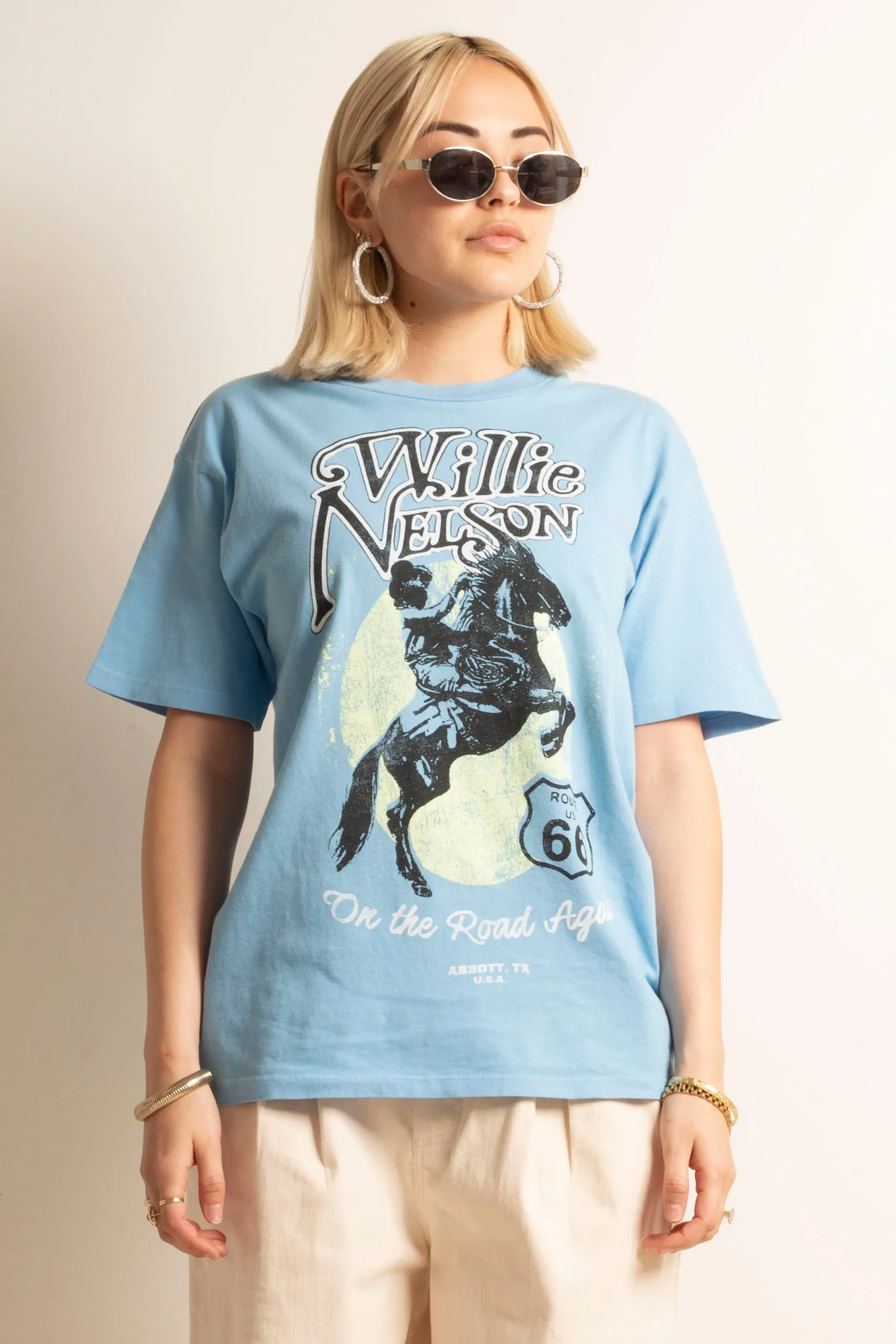 Willie Nelson Route 66 Weekend Tee - Vintage Blue