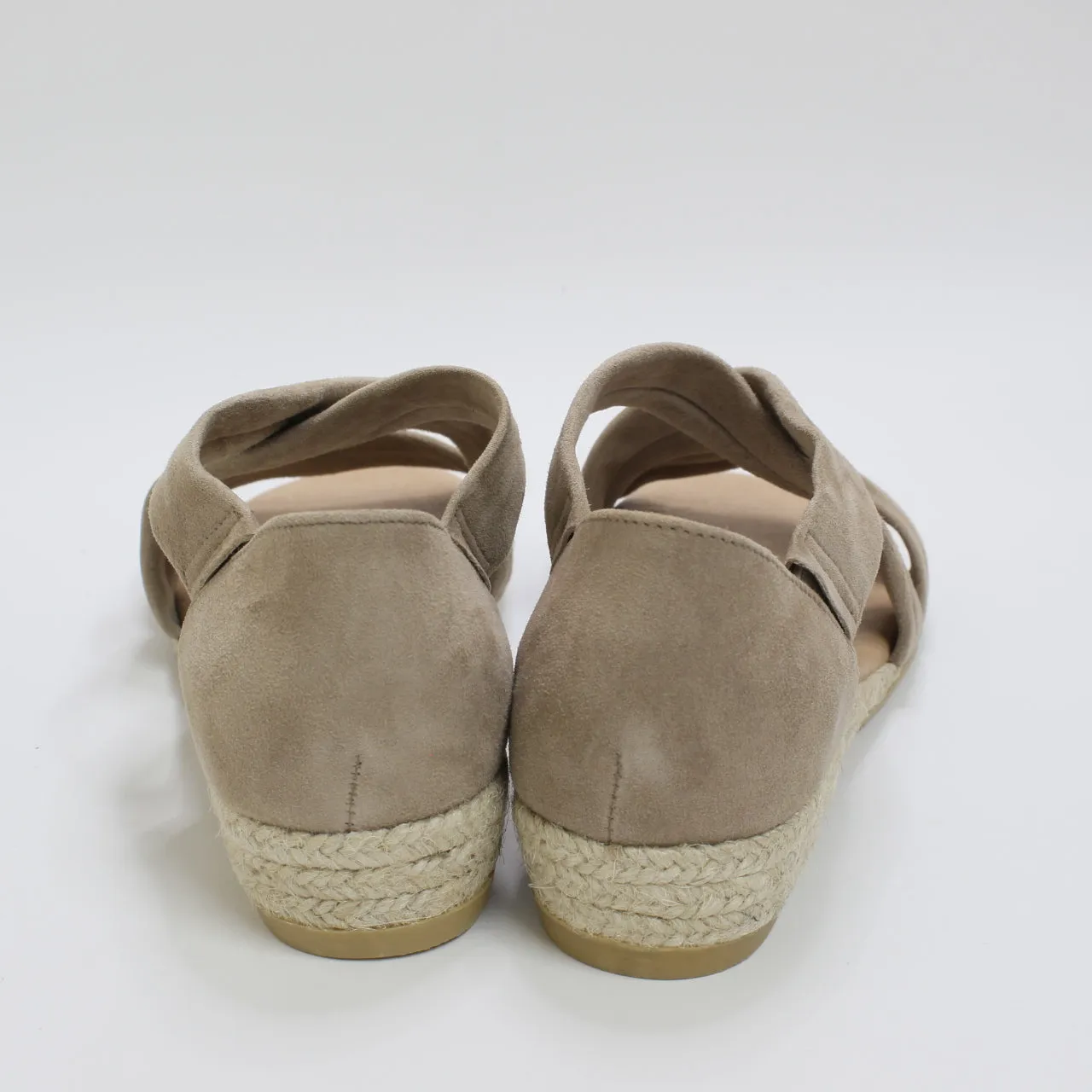 Womens Office Wide Fit: Halle Cross Strap Espadrille Camel Suede